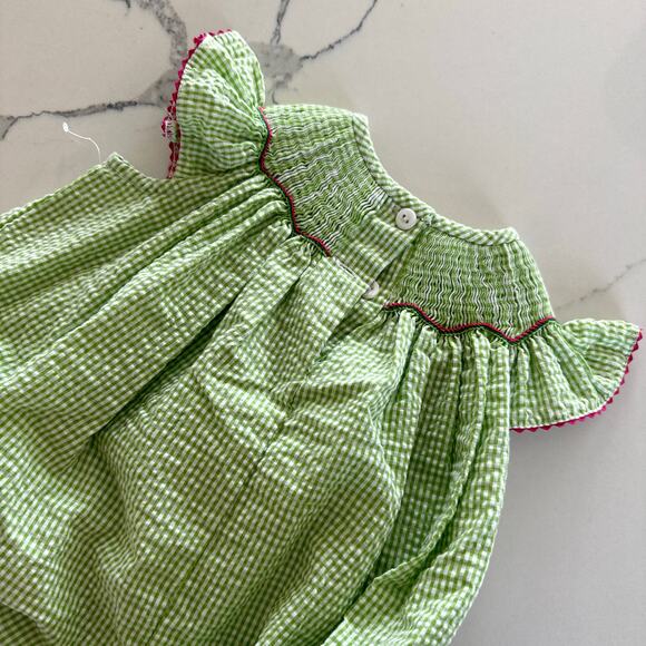 Giggle Buttons Watermelon Smocked Dress - 12 Months - Picture 2 of 6